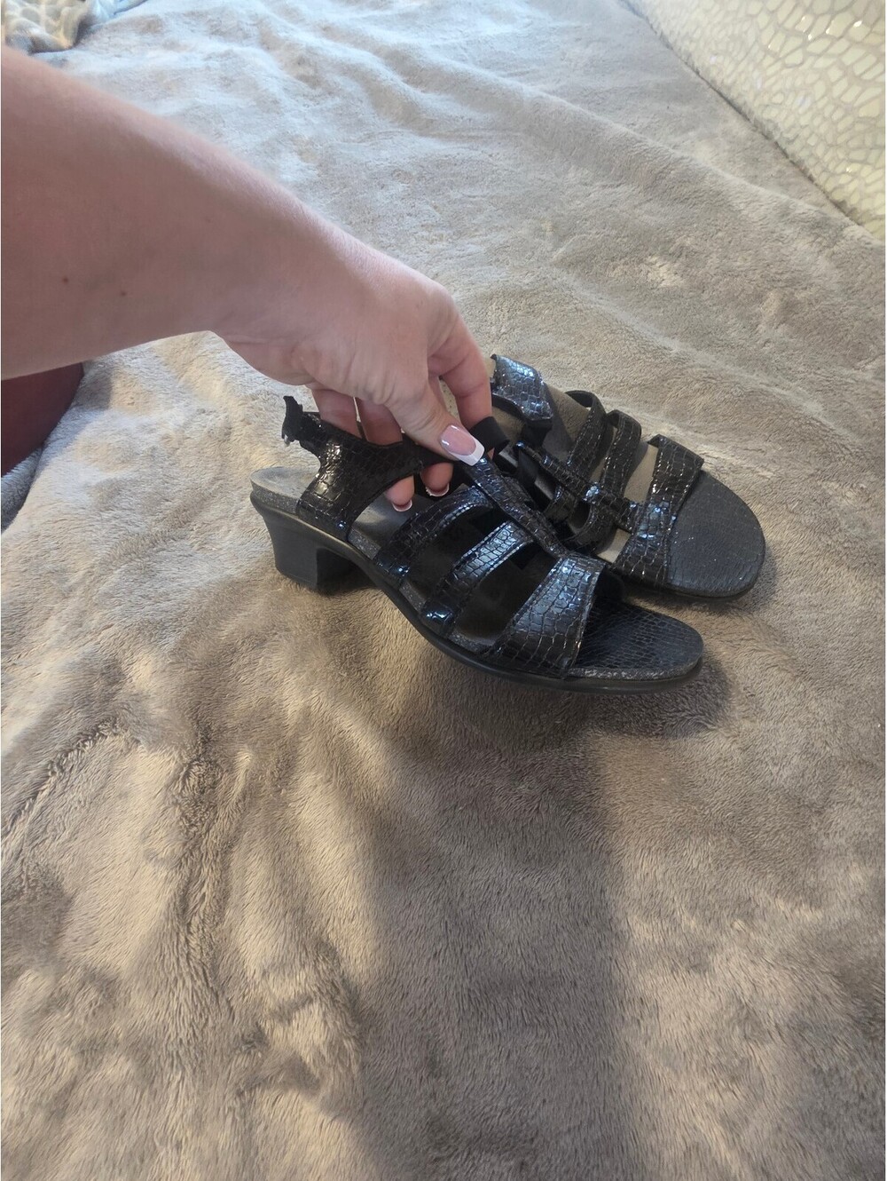 sas black Strappy Heeled Sandals Size 8 M